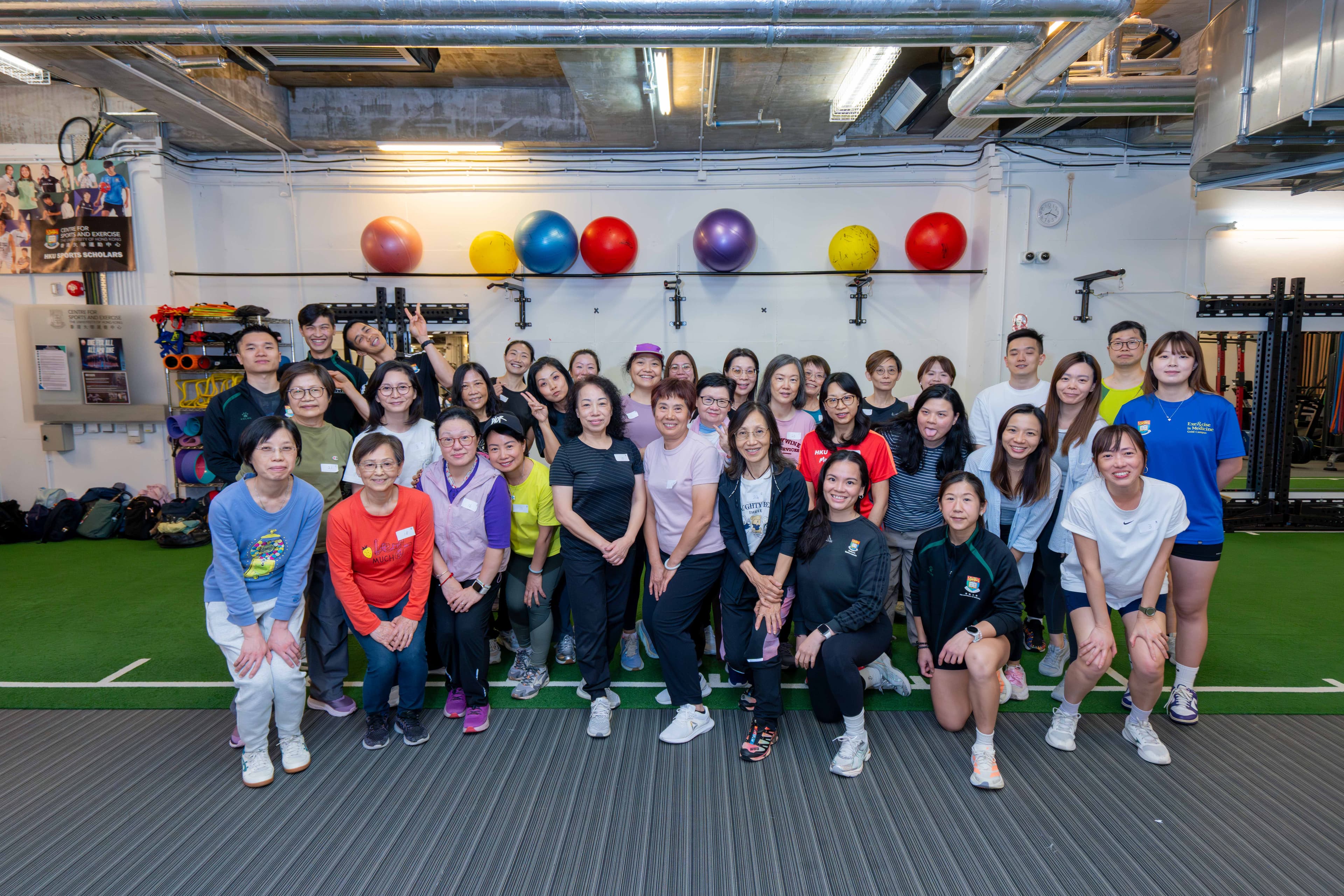 FORTIFY cohort group portrait with the HKU Centre for Sports and Exercise banner